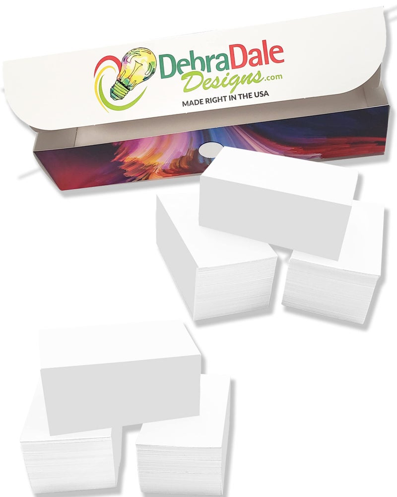 DEBRADALE DESIGNS Debra Dale Designs White Mini Index Cards â€“ 1,000 Count Blank Unpunched Cards â€“ Unruled Durable Cardstock â€“ USA Made - Image 1